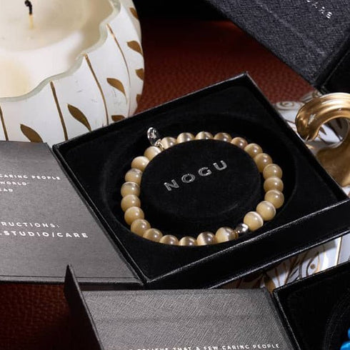 Caramel Sphynx | .925 Sterling Silver | Cheshire Glass Bracelet